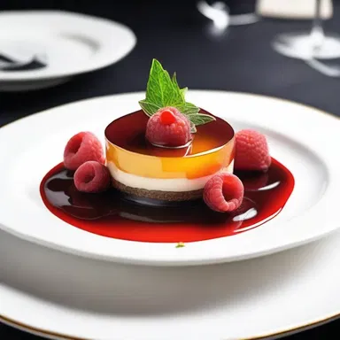 The chef gelatinised the dessert to create a visually appealing and romantic dish for the couple's anniversary dinner.