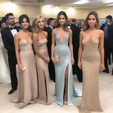 She misinterpreted the dress code for the party and arrived in a formal gown while everyone else was dressed casually.