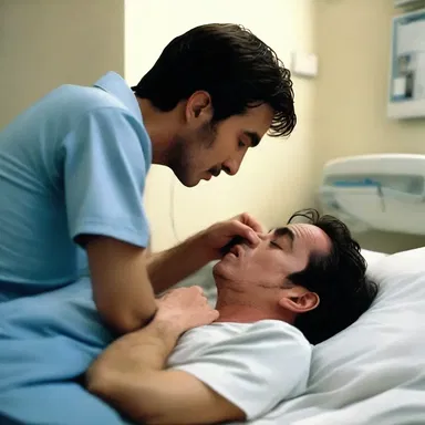 In the dramatic film, the protagonist is in a critical condition and his love interest performs mouth-to-mouth resuscitation to save his life.