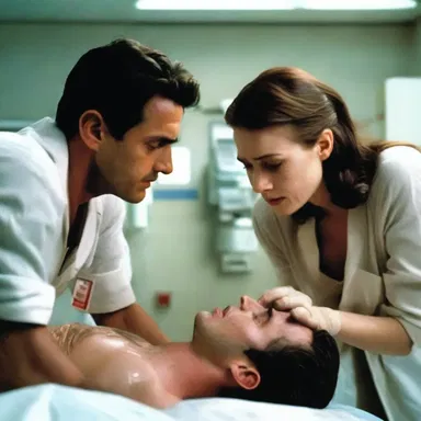 In the dramatic film, the protagonist is in a critical condition and his love interest performs mouth-to-mouth resuscitation to save his life.