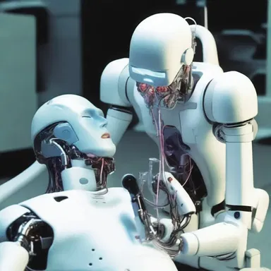 In the futuristic society depicted in the science fiction novel, advanced robotic devices are used for mouth-to-mouth resuscitation.