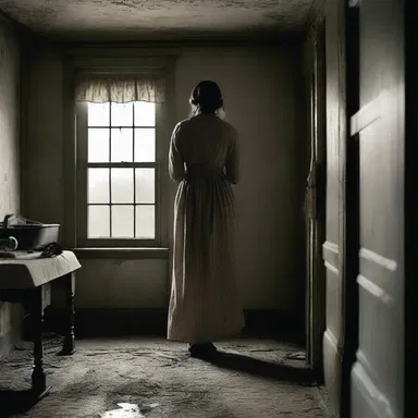 The housewife could sense a sinister presence lurking in the old, creaking house.