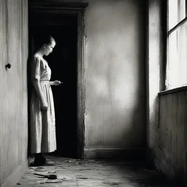 The housewife could sense a sinister presence lurking in the old, creaking house.