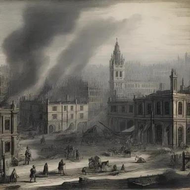 After the Great Fire of London in 1666, large areas of the city continued to smolder for days.