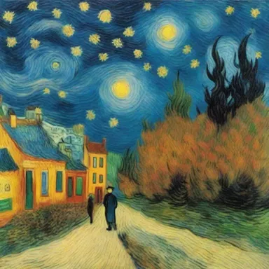 The eponymic painting 'Starry Night' by Vincent van Gogh is renowned for its vibrant colors.