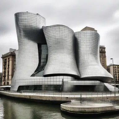 The eponymic building, the Guggenheim Museum in Bilbao, is a masterpiece of modern architecture.