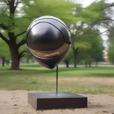 The artist created a sculpture of a nonviable seed symbolizing the fragility of life.