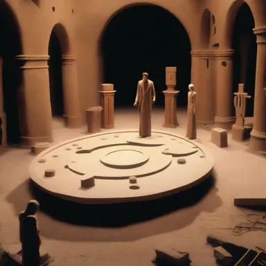 The director used a trepan to create precise circular holes in the set design for a movie scene.