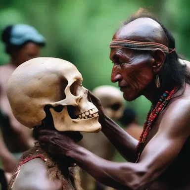 During the ritual, the shaman used a trepan to remove sections of bone from the skull to allow the spirit to enter.