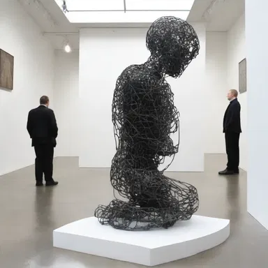 The artist created a thought-provoking sculpture using trepans to represent the fragility of the human mind.