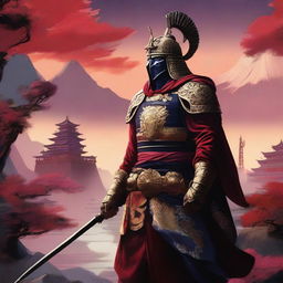 A high-resolution digital art image that depicts an imperial warrior standing valiantly in the foreground