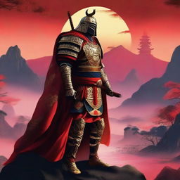 A high-resolution digital art image that depicts an imperial warrior standing valiantly in the foreground