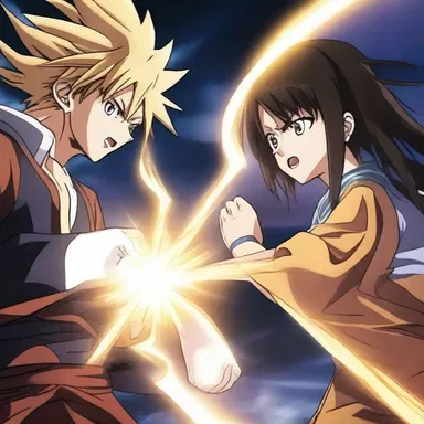 In the anime series, an unexpected power will intervene between the two main characters during their final battle.