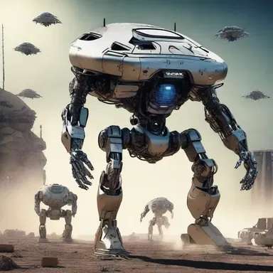 In the distant future, advanced robots intervene to save humanity from an alien invasion.