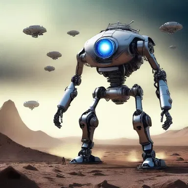 In the distant future, advanced robots intervene to save humanity from an alien invasion.
