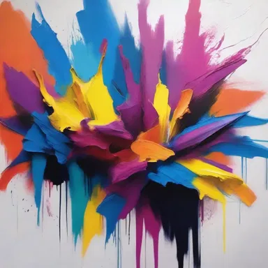 The artist decides to intervene and add a bold splash of color to their otherwise monochromatic painting, creating an eye-catching contrast.