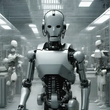In the dismally dystopian future, society had lost all hope and lived in a cheerless existence under the oppressive rule of the machines.