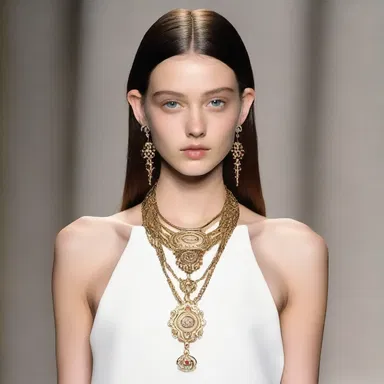 The designer showcased a mezuzah-inspired necklace on the runway, incorporating the religious symbol into her fashion collection.
