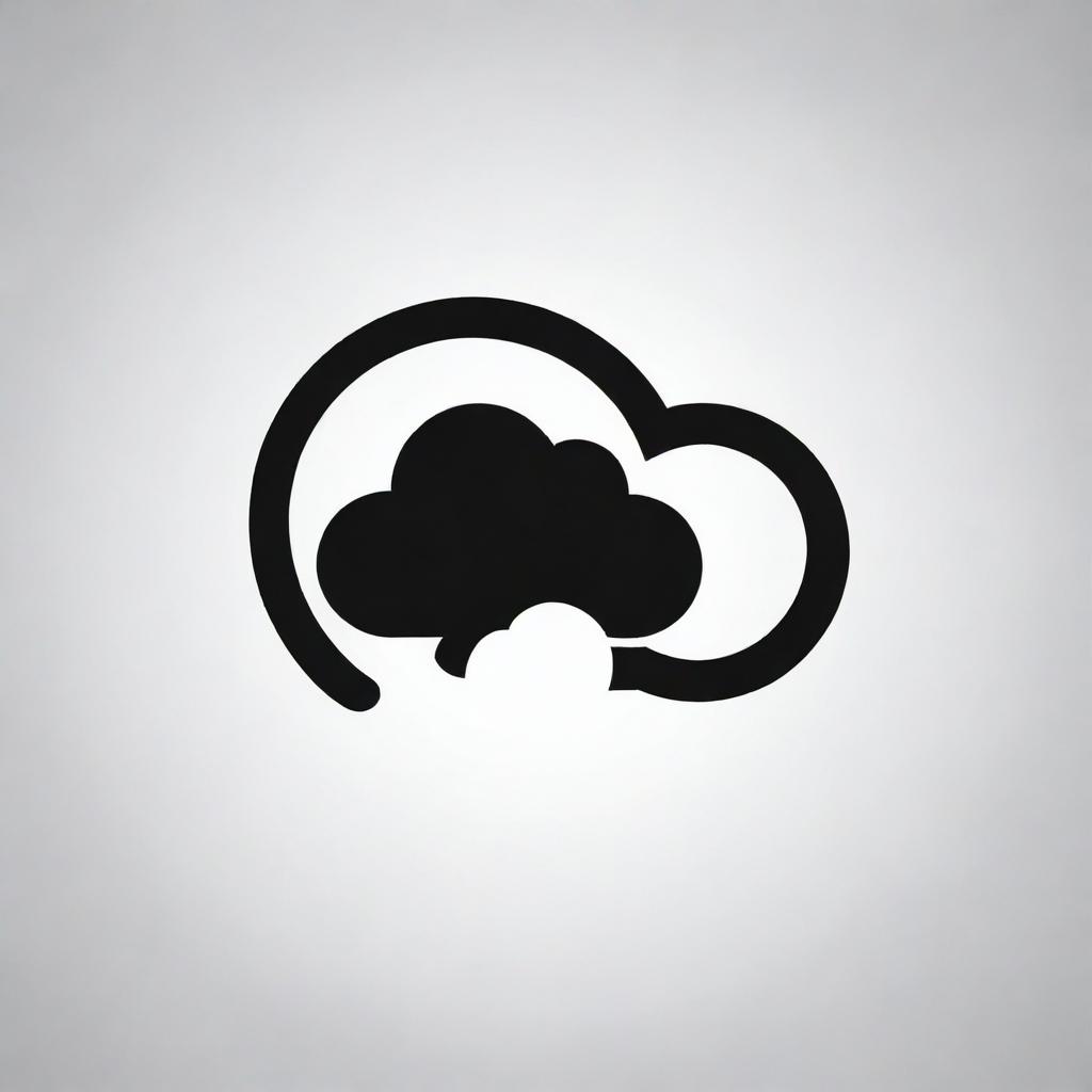 Revise the climate change logo to simply feature a stylized black and white cloud, removing all other elements.