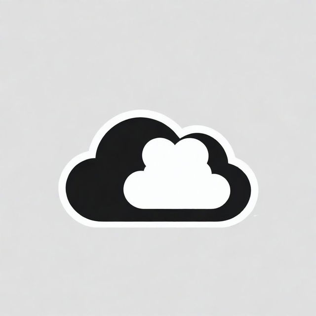 Revise the climate change logo to simply feature a stylized black and white cloud, removing all other elements.