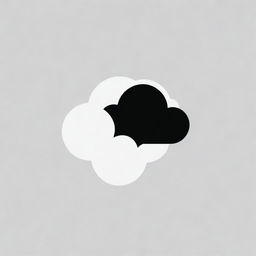 Revise the climate change logo to simply feature a stylized black and white cloud, removing all other elements.