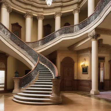 The grand staircase in the mansion was a perfect example of poetic justice, with its intricate design symbolizing the triumph of good over evil.
