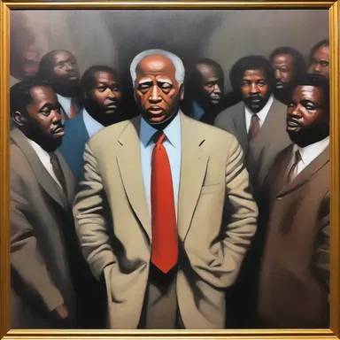 The painting depicted a corrupt politician being exposed and held accountable for his actions, representing a powerful portrayal of poetic justice in the art world.