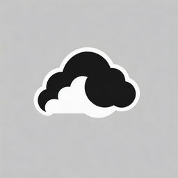 Design a minimalist climate change logo featuring only a stylized black and white cloud. Add the Arabic text 'مضافات' beneath the cloud.