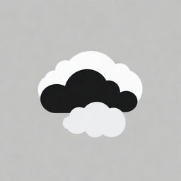 Design a minimalist climate change logo featuring only a stylized black and white cloud. Add the Arabic text 'مضافات' beneath the cloud.