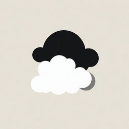 Design a minimalist climate change logo featuring only a stylized black and white cloud. Add the Arabic text 'مضافات' beneath the cloud.