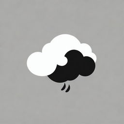 Design a minimalist climate change logo featuring only a stylized black and white cloud. Add the Arabic text 'مضافات' beneath the cloud.