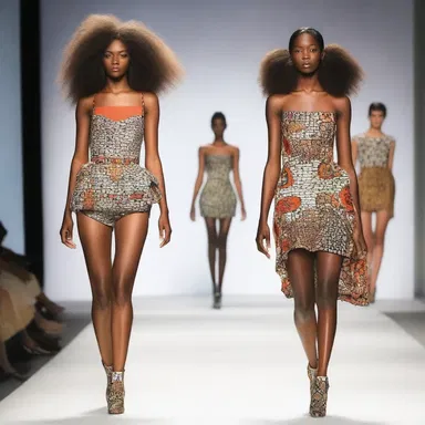 The fashion show featured a collection inspired by undomesticated wildlife and showcased bold prints and unconventional designs.