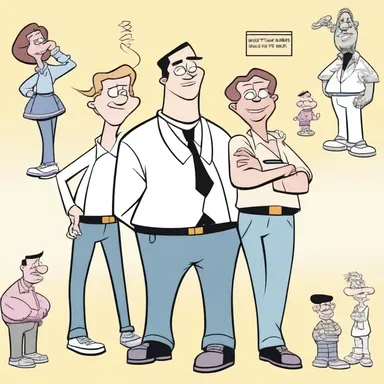In the cartoon, the main character's refractoriness always causes trouble for the other characters.