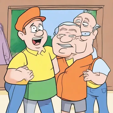 In the cartoon, the main character's refractoriness always causes trouble for the other characters.