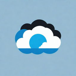 Modify the climate change logo to feature a stylized cloud in shades of blue, removing all black color.