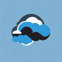 Modify the climate change logo to feature a stylized cloud in shades of blue, removing all black color.