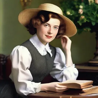 The main character in the novel was a gentlewoman with a quick wit and a love for books.