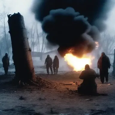 The horror movie depicted a terrifying scene where an evil spirit possessed an artillery shell and used it to attack unsuspecting victims.