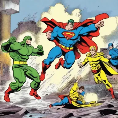 The superheroes in the comics joined forces to prevent the villain from detonating an artillery shell, which could have caused massive devastation.