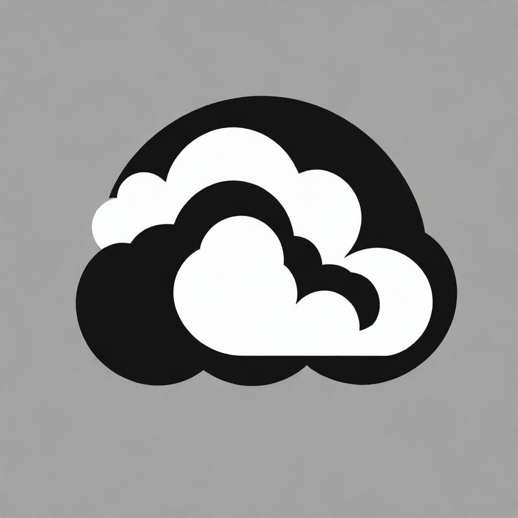 Generate a PNG image of the simplified black and white climate change logo, featuring only the stylized cloud.