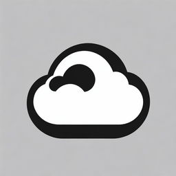 Generate a PNG image of the simplified black and white climate change logo, featuring only the stylized cloud.