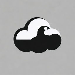 Generate a PNG image of the simplified black and white climate change logo, featuring only the stylized cloud.