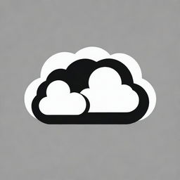 Generate a PNG image of the simplified black and white climate change logo, featuring only the stylized cloud.