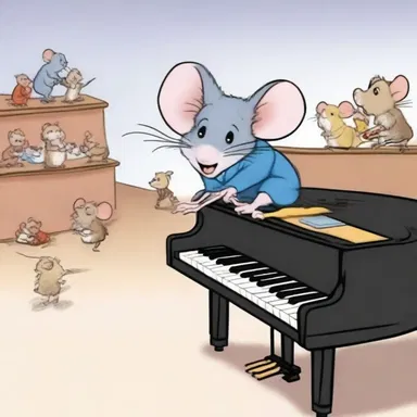 In the animated series, the mischievous mouse played a half step on the piano, causing chaos in the symphony orchestra of talking animals.