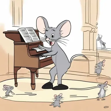 In the animated series, the mischievous mouse played a half step on the piano, causing chaos in the symphony orchestra of talking animals.