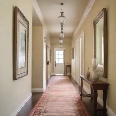 The hallway was designed longitudinally to create a sense of spaciousness.