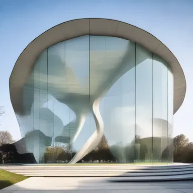 The modern architectural masterpiece featured a stunning glass structure at the entrance, resembling the delicate shape of a syrinx.