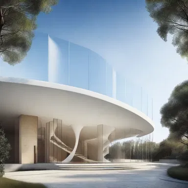 The modern architectural masterpiece featured a stunning glass structure at the entrance, resembling the delicate shape of a syrinx.