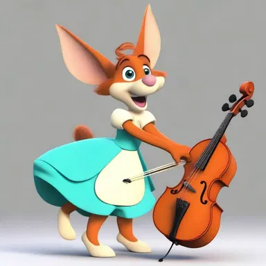 The animated character used a syrinx to play a lively tune.