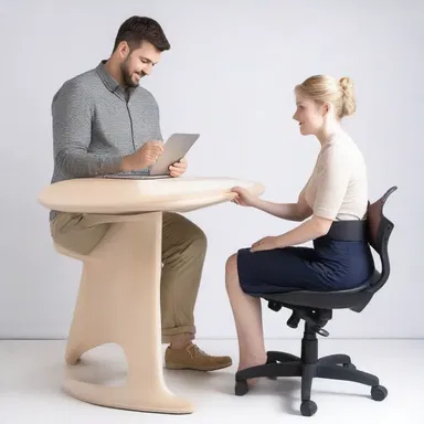 The designer incorporated ergonomic furniture to promote better posture and prevent people from becoming round-shouldered.
